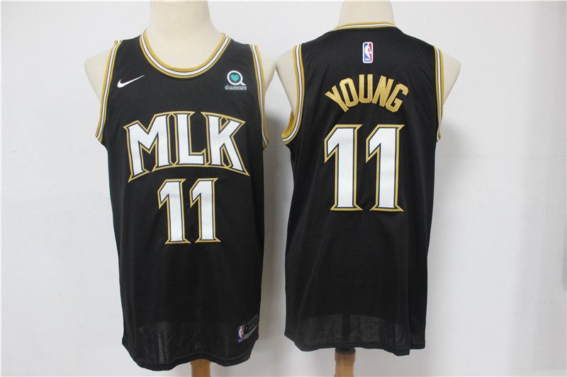 Men Atlanta Hawks #11 Young Black Nike City Edition NBA Jerseys